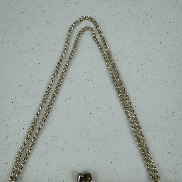 Vtg Mister Ernest Handbag Purse Clutch White Beaded Gold Clasp Gold Chain Prom - Picture 10 of 16